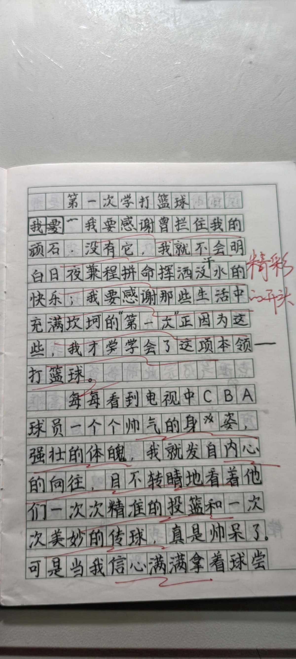 篮球训练过程作文400字四年级